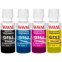 Чорнило WWM HP GT52/53, 4 × 100 г (B/C/M/Y) для Ink Tank 115/315/319 (GT53SET)