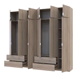 Розпашна Шафа для одягу Doros Лукас Дуб сонома 3+3 ДСП 270х50х240 (42005115) - мініатюра 2