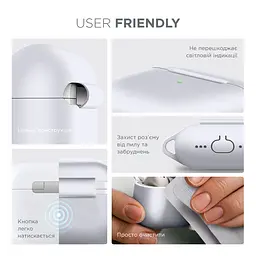 Силіконовий чохол для навушників Apple AirPods 4, Hang Case, білий, ультратонкий захисний кейс товщиною 2 мм, захист від подряпин, пилу та ударів, компактний, з карабіном для кріплення, ArmorStandart (ARM81295) - мініатюра 5