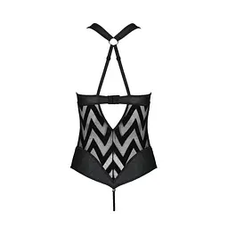 Сітчастий боді з халтером та ритмічним малюнком Hima Body black - Passion L/XL - мініатюра 4