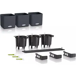 Комплект вазонів з кріпленням Lechuza Green Wall Home Kit Color 48х6х14 см сірий (13399) - мініатюра 2