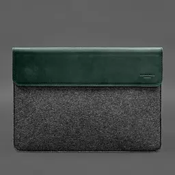 Чохол-конверт BlankNote Crazy Horse для MacBook 14 із клапаном шкіра+фетр Зелений - мініатюра 5