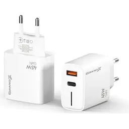 Зарядний пристрій Grand-X GaN 1xUSB-C + 1xUSB QC3.0 45W white (CH-460W) - мініатюра 4