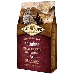 Сухий корм Carnilove Cat Reindeer для активних котів оленина та кабан 2 кг