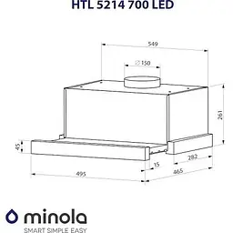 Витяжка Minola HTL 5214 BL 700 LED - мініатюра 9