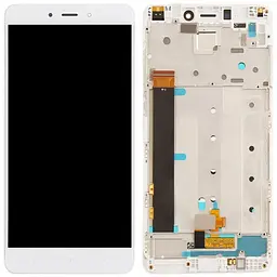 Дисплей Xiaomi Redmi Note 4 Snapdragon білий, з рамкою (Індійська, версія)