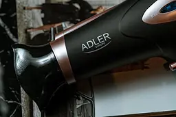 Фен з іонізацією Adler AD 2248, 2400 Вт дифузор концентратор 2 швидкості компактний 1 шт. чорний (33705-IS) - мініатюра 5