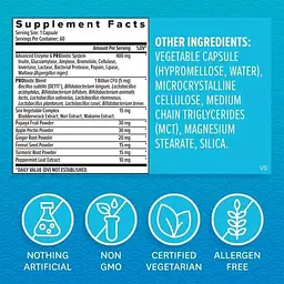 Травні ферменти та швидкодіючі пробіотики Zenwise Digestive Enzymes with Probiotics 60 капсул - мініатюра 2