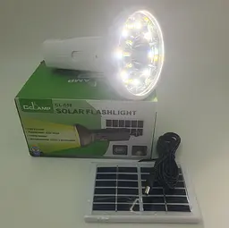 Переносний акумуляторний кемпінг ліхтар із сонячною панеллю LED лампа ліхтарик 3W 16см CCLAMP CL-058 - мініатюра 3