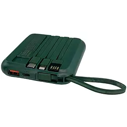 Павербанк Yoobao W1 / 10000 мАг / до 22.5 Вт / USB-C, USB-A, Micro-USB, MagSafe, Lightning / PD+QC / З кабелем / Зелений - мініатюра 4