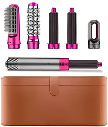 Стайлер фен-щітка 5 в 1 EM Hot Air Styler Мультистайлер для різних типів волосся завивки укладання волосся та надання об'єму HAIR BRUSH з Чохлом - мініатюра 3