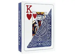 Карти гральні Modiano Texas Poker 100% Plastic 2 Jumbo Index (blue) (ВР_КИМТППБ) - мініатюра 2