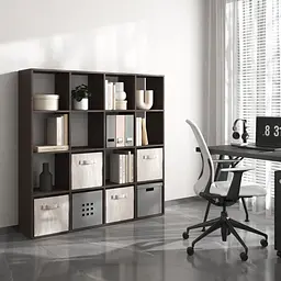 Книжкова полиця стелаж Vays M-14 з 16 комірками ЛДСП 143x29x143 см для дому офісу дитячої або вітальні - мініатюра 3