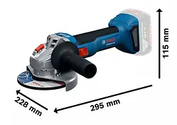 Шліфмашина кутова акумуляторна Professional GWS 18V-8 125мм 18В Bosch teh0025467 - мініатюра 4
