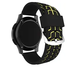 Силіконовий ремінець Primo Splint для годинника Samsung Gear S3 Classic SM-R770/Frontier RM-760 Black Yellow - мініатюра 2