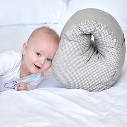 Подушка для годування Papaella Mini Горошок, 28х30 см, сірий (8-31999) - мініатюра 11
