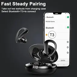 Бездротові навушники yobola, Bluetooth-навушники з глибокими басами, Hi-Fi стерео, 40 годин відтворення - мініатюра 5