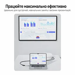 Відеоадаптер Vention з USB-C або USB-A на HDMI 1080p 60 Гц потребує встановлення драйвера UDisplay для дисплея потрібен окремий HDMI-кабель для Windows 7/8/10 та macOS дублювання екрана та розширення лише у Windows із вбудованим кабелем 0,15 м сірий (ACYHB) - мініатюра 11