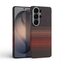 Защитный чехол для Samsung Galaxy S26 Ultra 5G, BlackIcon Kevlar MagCase, кевларовый, разноцветный, панель, накладка с поддержкой MagSafe, противоударный, защита всего корпуса, усиленные углы, совместим с беспроводной зарядкой - мініатюра 2
