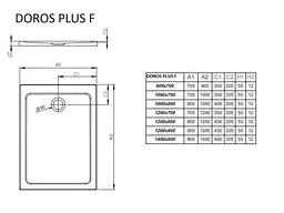 Душовий піддон Radaway Doros Plus F 120x70 SDRFP1270-01 - мініатюра 2