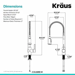 Змішувач для кухні Kraus Britt KPF-1690SFS, Нержавіюча сталь - мініатюра 5