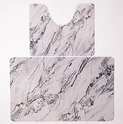 Набір килимків для ванної та туалету White Marble 50*80/40*50 см Yiwu HP-42-181