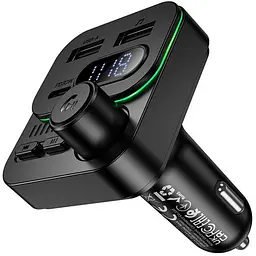 АЗП FM модулятор Borofone BC61 Ocean PD30W+QC3.0 total 45W (2USB-A/1C) Black - мініатюра 3