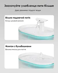 Фонтан для кота Petrust TK-WF002 2,1 л з фільтром, Білий - мініатюра 2