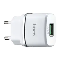 Мережевий зарядний пристрій Hoco C12Q Smart QC3.0 charger ( EU ) Білий