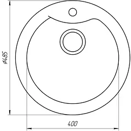 Гранітна мийка Globus Lux ORTA графiт 485мм-А0001 - мініатюра 5