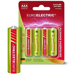 Батарейка лужна EUROELECTRIC LR03/AAA 4шт 1,5V PE blister