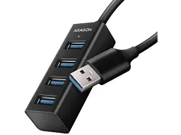 Мультипортовий адаптер AXAGON SuperSpeed Mini USB-A Black (HUE-M1A)