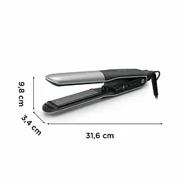 Випрямляч Rowenta Thermostyle, температурних режимів 5, 150-230С, дисплей, іонізація, кераміка, титан, чорно-сірий - мініатюра 4