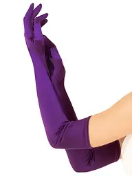 Атласні рукавички Leg Avenue Extra Long Satin Gloves, One Size, фіолетові