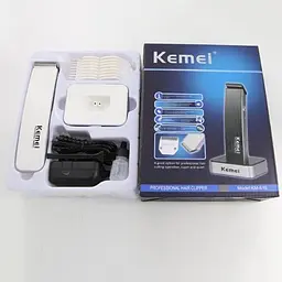 Акумуляторний чоловічий триммер для бороди вусів і тіла Kemei KM - 619 для стрижки волосся з насадками - мініатюра 2