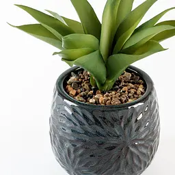 Горщик зі штучною рослиною МВМ My Home, 22 см, чорний (DH-FLOWERS-13 GREEN/BLACK) - мініатюра 2