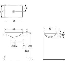 Раковина Geberit VariForm 55 500.739.01.2, Білий - мініатюра 3