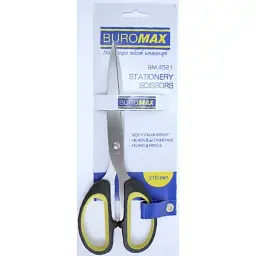 Ножиці офісн. Buromax 4521 21см,цільнометал.,з вставками
