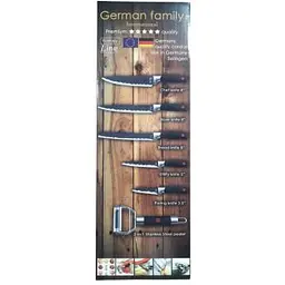 Набір кухонних ножів German Family GF-S16 професійні 7 предметів чорний (GF-S16_512) - мініатюра 2