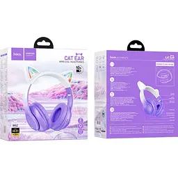 Навушники Hoco W42 Cat Ear Purple Grape (795854) [104195] - мініатюра 5