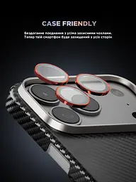 Захисне скло для камери Apple iPhone 17 Pro/17 Pro Max, Supreme BI, помаранчевий колір, з рамкою, глянцеве скло для захисту лінз, протиударне, прозоре, з клейовим шаром по контуру, не впливає на якість фото, ArmorStandart (ARM86440) - мініатюра 6