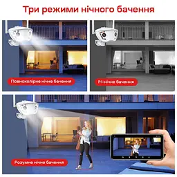 IP-відеокамера з WiFi 2Mp+2Mp Light Vision VLC-4482WI(Camhi Pro) f=3.6mm, ІЧ+LED-підсвічування, з мікрофоном (75-00295) - мініатюра 16