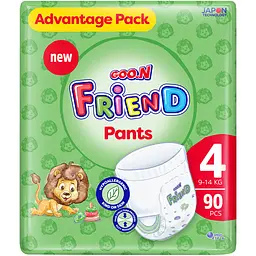 Подгузники-трусики Goo.N Friend Pants унисекс размер 4 (9-14 кг) 90 шт.