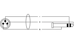 Балансный аудио кабель Jack 6.3 — XLR Male 0.3м Cordial CIM 0,3 MV - мініатюра 2