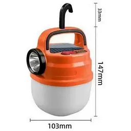 Ліхтар світильник Hurry Bolt HB-V70 LED з гачком та сонячною панеллю підвісний акумуляторний - мініатюра 2