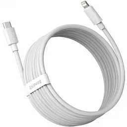 Кабель Baseus Simple Wisdom Data Cable Kit USB-C to Lightning PD 20W 1.5m (TZCATLZJ-02) White (2 шт) [54151] - мініатюра 3