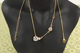 Ланцюг Xuping Jewelry з трьома каменями 46 см золотистий - мініатюра 3