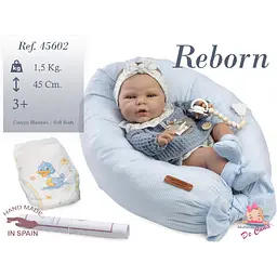 Лялька Reborn Munecas De Cuna Ніно у блакитному одязі 45 см (45602)