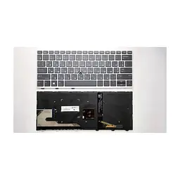 Клавіатура ноутбука HP EliteBook 830 G5 чорна зі срібр. рамкою, ТП і підсв. (A46156)