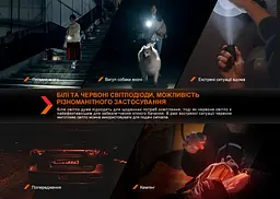 Ліхтар наключний Fenix E03R V2.0, синій - мініатюра 9